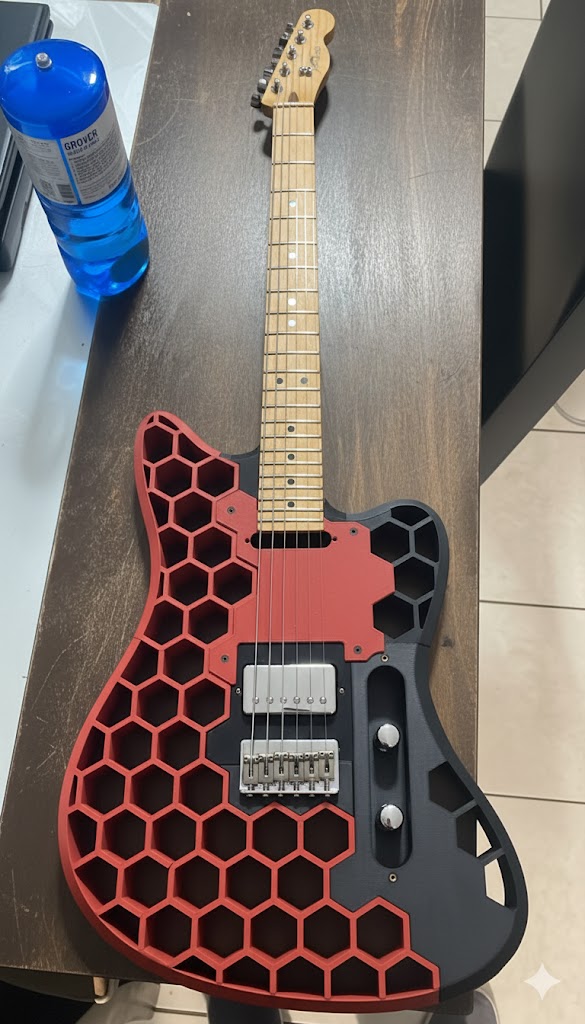 Full Size 3D Printed Carbon Fiber Stratocaster Guitar